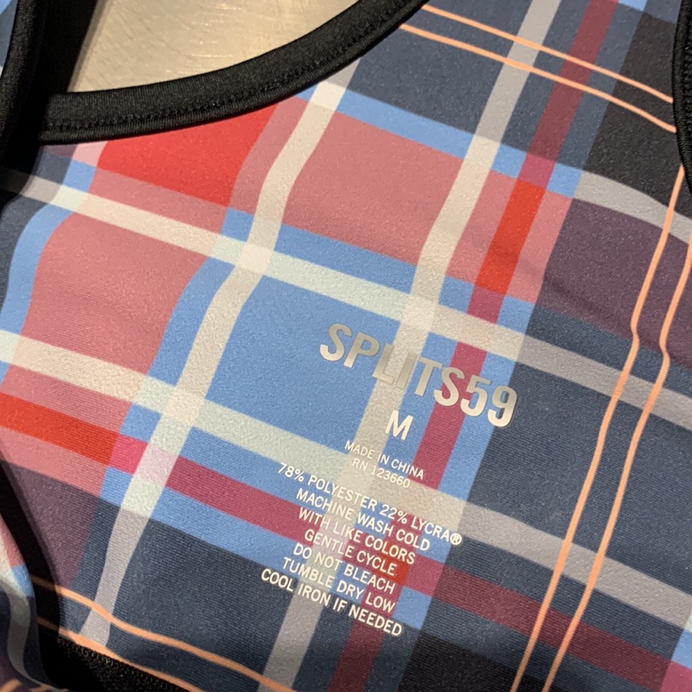 Splits59 Plaid Agathe Techflex Sports Bra Size M - Picture 9 of 9